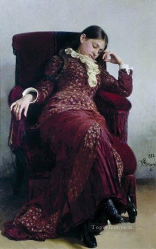 Esposa Arte - Resto retrato de Vera Repina, la esposa del artista 1882 Ilya Repin